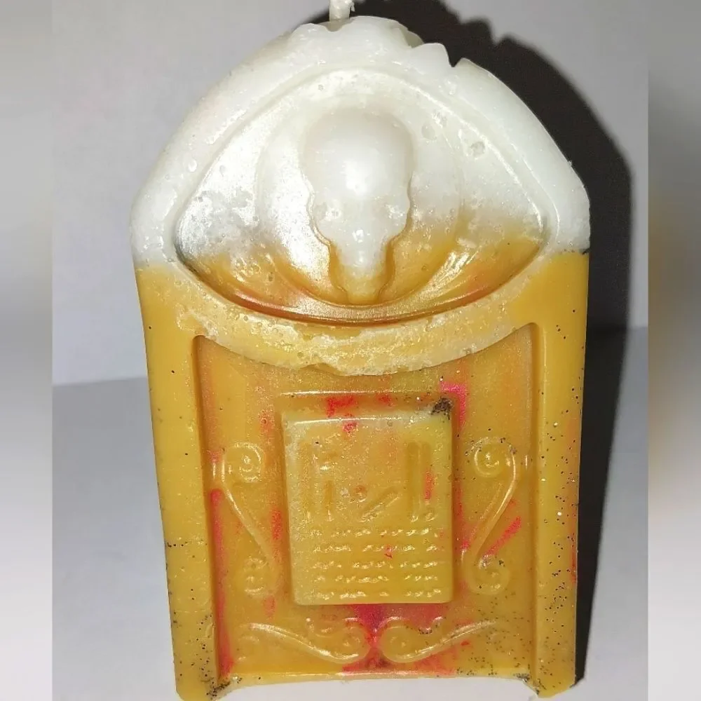 Hand crafted limited edition tombstone candle